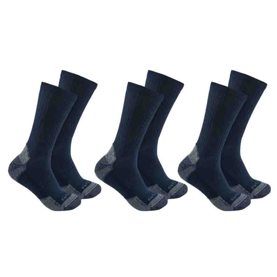 Carhartt Midweight Cotton Blend Crew Sock 3 pack - BLUE