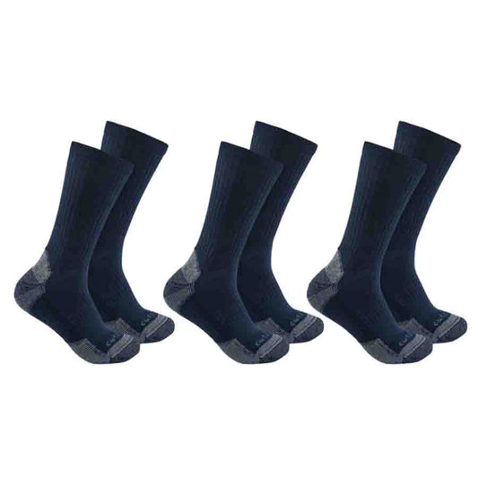 Carhartt Midweight Cotton Blend Crew Sock 3 pack - BLUE